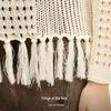 Veromoda Women's Crochet Hollow Out Tassel Knit Top