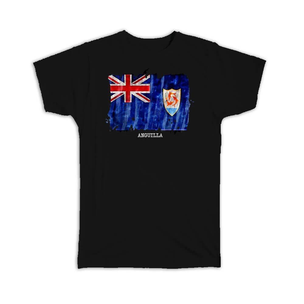 

Gift T-Shirt : Anguilla Flag NorthAmerica Travel Expat Country Watercolor L