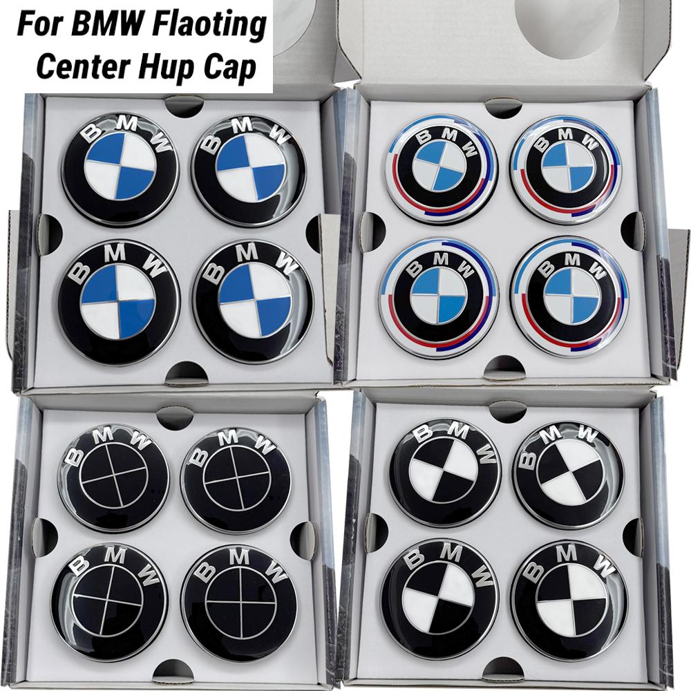 AAAQA1 4pcs 56mm 68mm Car 50th Anniversary Floating Wheel Center Caps BMW G11 G12 G30 G31 G32 G08 G05 F46 F49 F39 F90 Auto Accessories