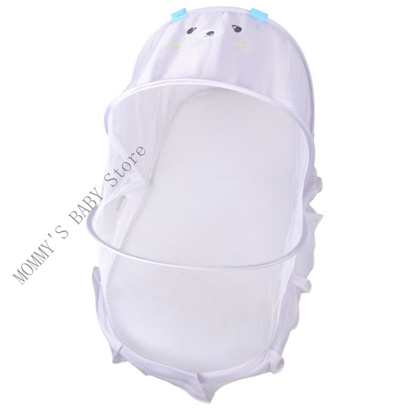 

H3CD Portable Infant Bed Canopy Cartoon Pattern Net Safe Breathable Polyester Fabric сірий колір