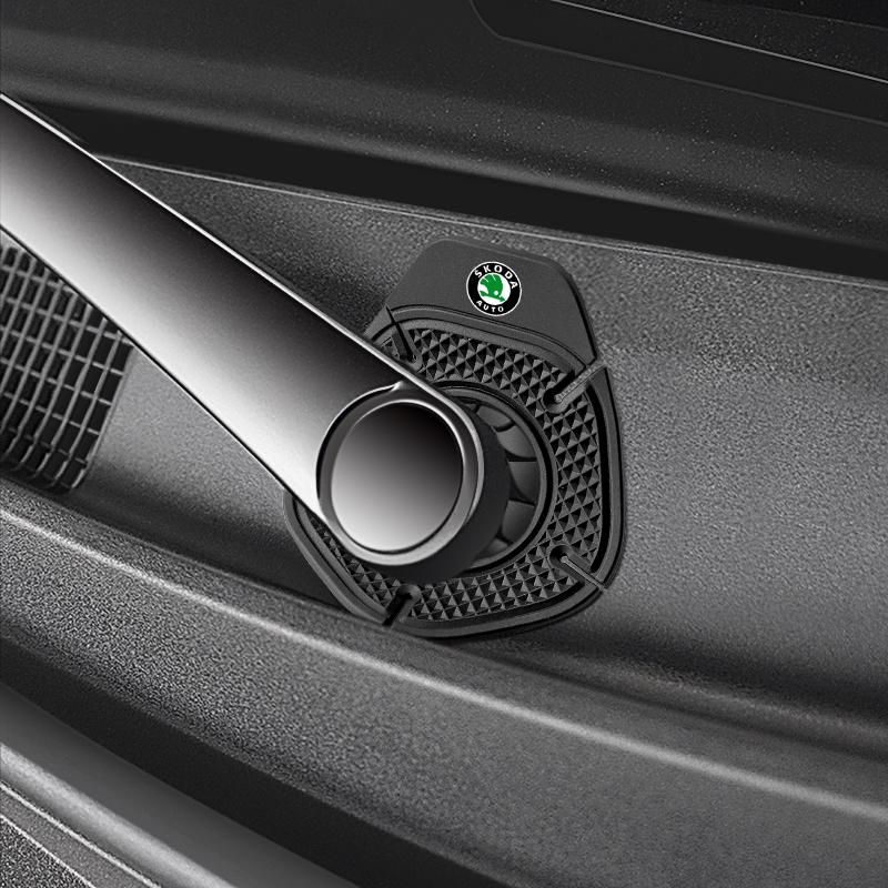 Gqfbn1 2pc Car Windshield Wiper Arm Hole Protection Cover Protection Pad Silicone Dust Cover For SKODA Fabia1 2 Karoq Kodiaq Yeti Rapid