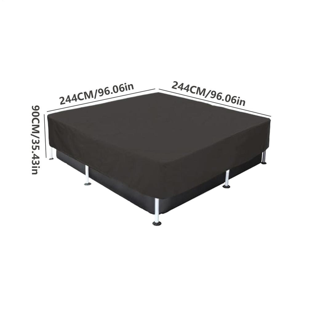 Rectangular Pool Cover For Swimming Pool Oxford Cloth With Drawstring Furniture Cover Outdoor Waterproof UV Resistant Cover