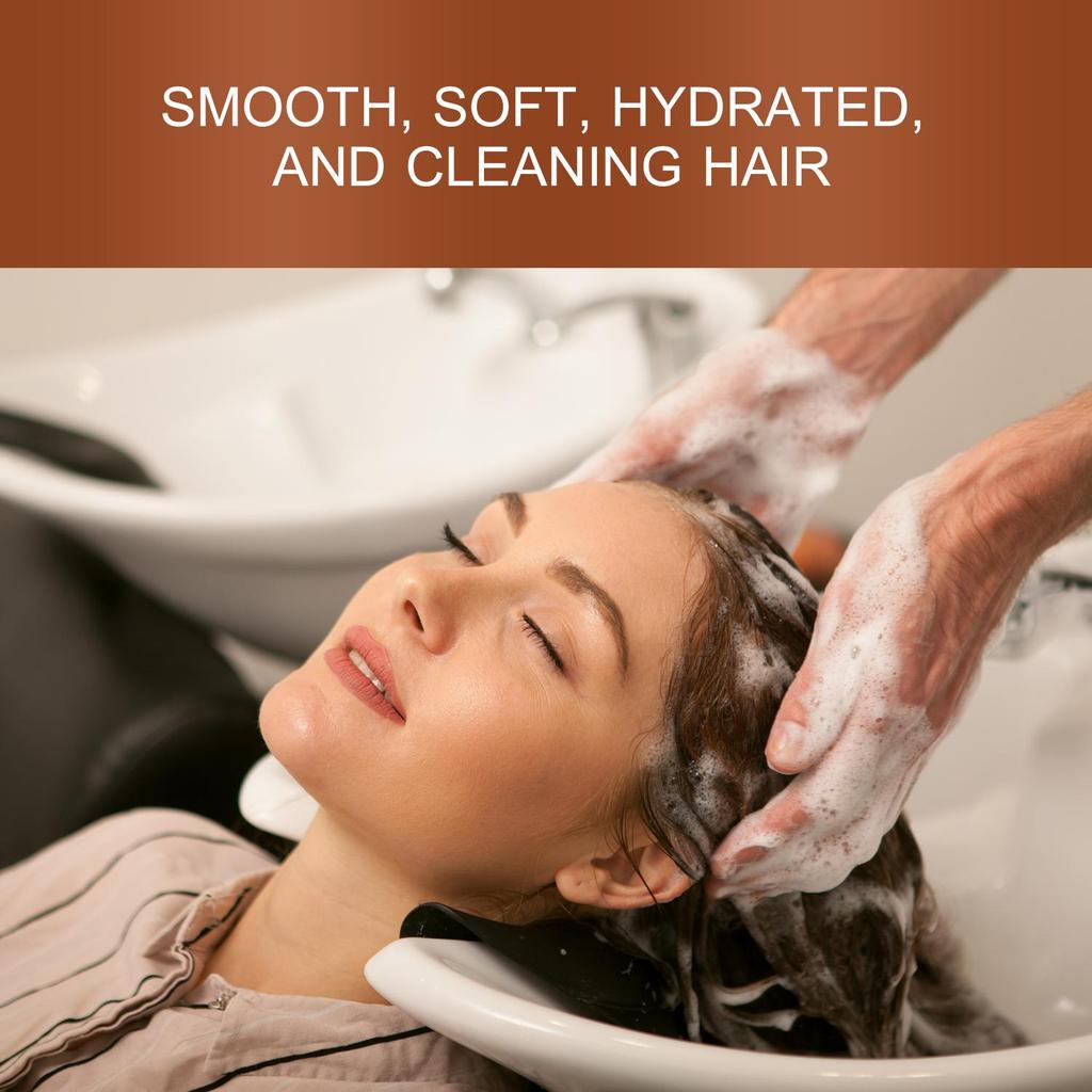 Coffret shampoing et après-shampoing au gingembre : renforce et nourrit les cheveux, nettoie les résidus et le sébum ; convient aux cheveux abîmés et crépus.