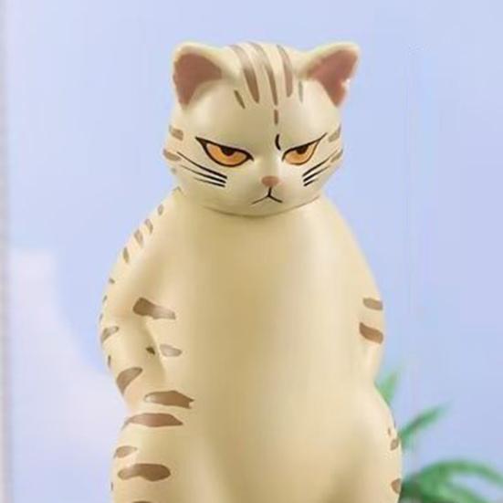 6Pcs Threatening Cat Figurine PVC Cartoon Social Kitten Statue Animal Sculpture Home Office Desktop Bookshelf Decoration Ornament