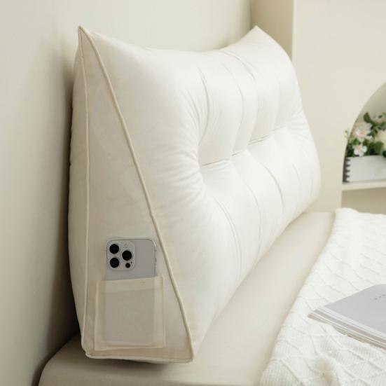 Triangular Headboard Pillow Bed Wedge Pillow With Side Pocket Headboard