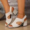 Mode 2025 Sommer Neue Damen Grobe Absätze Mode Lässige Sandalen Offene Zehen Aushöhlbar Atmungsaktiv Römerstil Slipper High Heel Coole Pumps