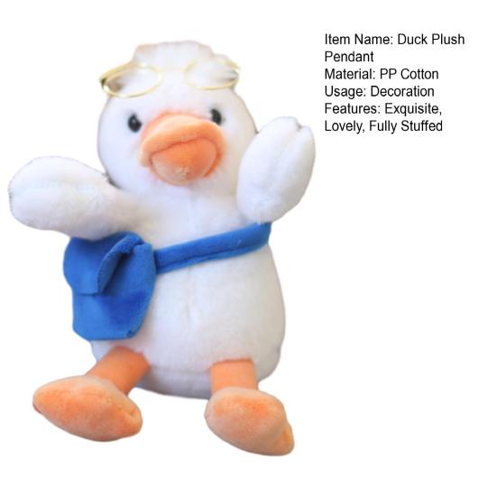 14cm Duck Plush Pendant Lovely Duck Doll Wear Glasses Removable Crossbody Bag Decorative Plushies Stuffed Animal Keyring Handbag Ornament Girl Gift
