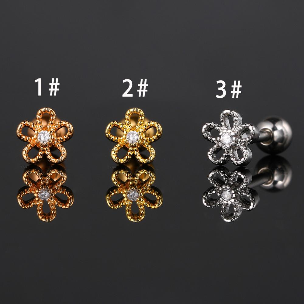 1ks Piercing do chrupavky Náušnice pro ženy Mini Zirkonový Květ Móda Piercing Helix Tragus Ušní Doplňky Šperky na tělo Dárek