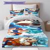 Dragon Ball Super Pattern Bedding,Quilt Set Quilt Cover Pillowcase Home Birthday Gift (1 * Duvet Cover + 2 * Pillowcase, Without Core)