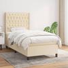 Maison Exclusive - Bed Slat Base and Mattress Cream 90x190 Cm Fabric