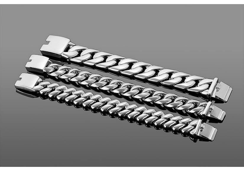 European & American Hot-Selling 32mm Thick Cuban Chain Bracelet Set - Bold Gold Titanium Steel Design