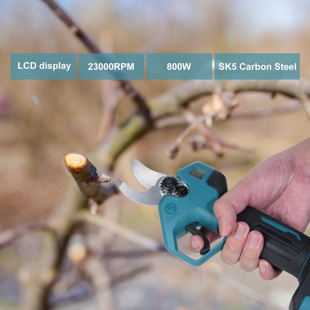 Ηλεκτρικό Κλαδευτήρι Ασύρματο Κλαδευτήρι 30mm Διάμετρος Κοπής SK5 Χάλυβας Άνθρακα Σφυρήλατο Λάμα LCD Οθόνες