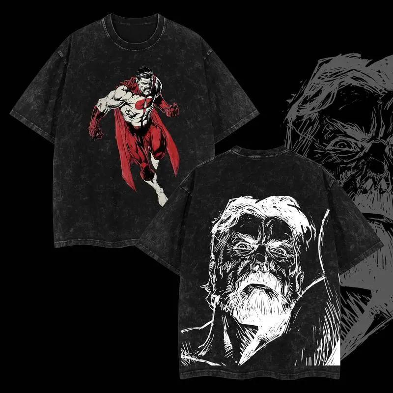 Manga Invincible Mark Grayson Printed Tee Men Short Sleeve Clothing Washed Cotton Tshirt Vintage Casual T Shirt Harajuku Tshirt