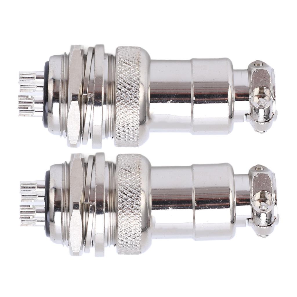 2 Stück Luftfahrtstecker Buchse Stecker Zinklegierung Gehäuse Kupfer Versilberte Anschlüsse 4 Pin