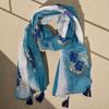 Nomad Sari Aqua Fish Scarf – Sea Blue (180x50cm)