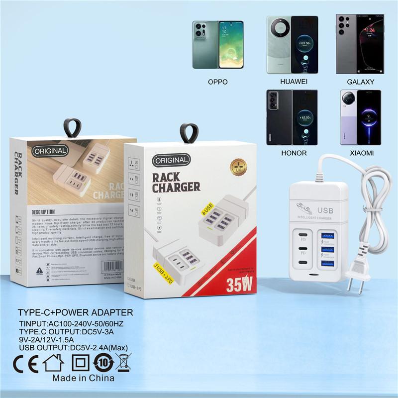 35W PD Type C Fast Charge Multiport USB Charger Quick Wall Chargers USB Hub Adapter Mobile Phone EU US Plug USB Type C Charger
