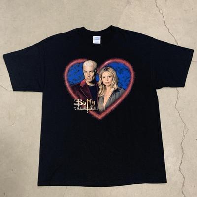 Vintage Y2K Buffy The Vampire Slayer Spike T Shirt XL Heart Promo Horror Rare