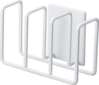 Yamazaki Jitsugyo 3282 Magnetic Sponge Holder 3 Rows White Approx. W12.5 X D7 X H8.5cm Tower Sponge Holder Easy To Clean