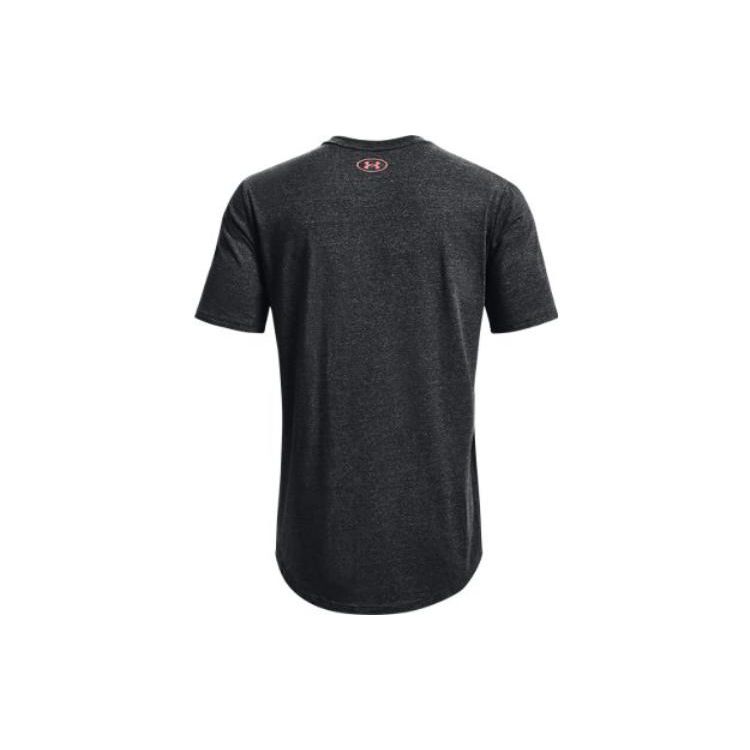 Under Armour Project Rock Písmeno Zvířecí potisk Volný střih Tričko s kulatým výstřihem Pánské Topy Černá 1367118-001