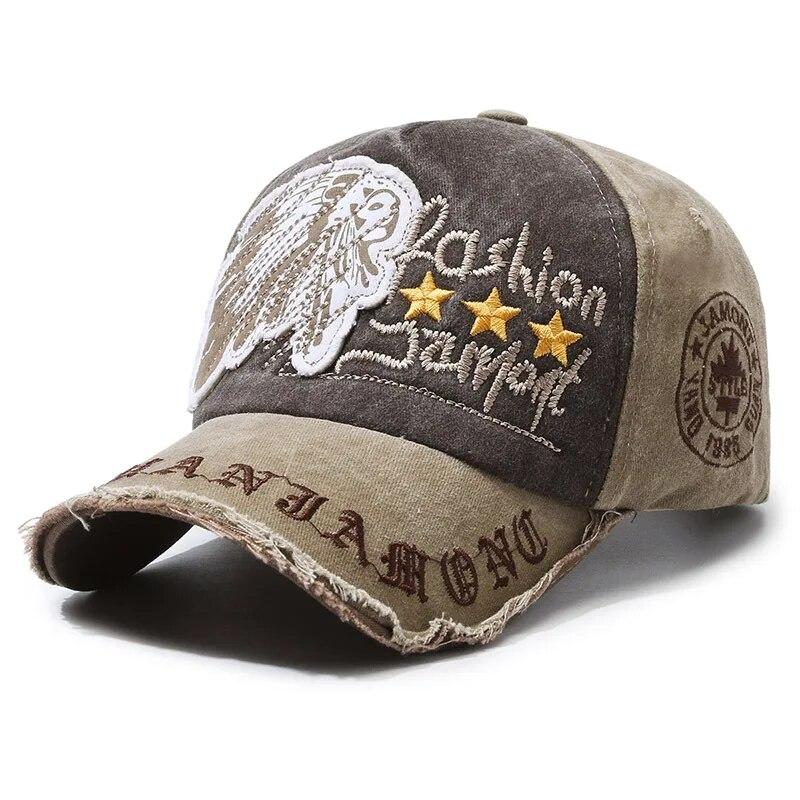 Four Seasons  Baseball Cap Retro Distressed Casual Outdoor Sports Hat Spring And Autumn Sunhat Letter Embroidery Cap Men