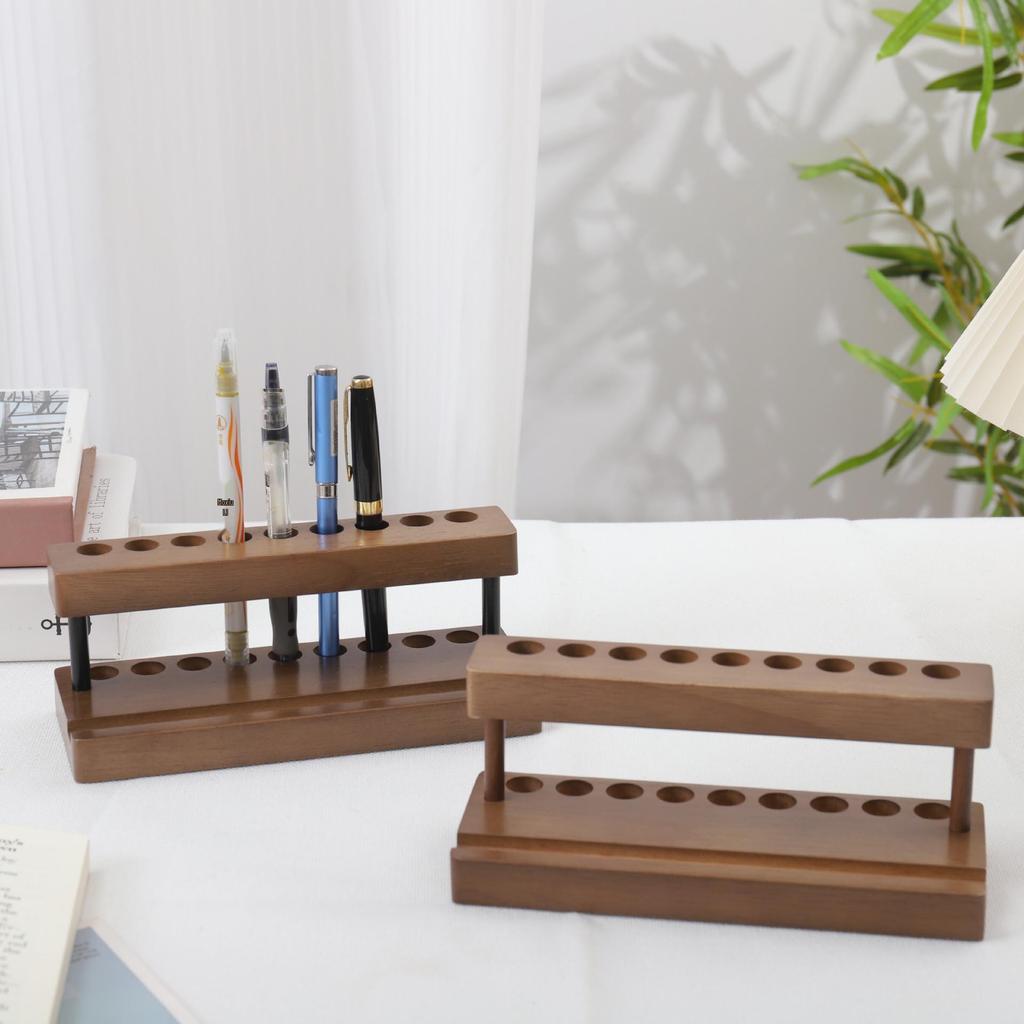 Solid Wood Pen and Gadget Holder - Multifunctional Desktop Organizer