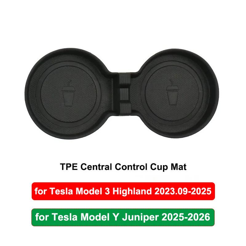 Car Cup Holder for Tesla Model Y Juniper Center Console Cup Mat TPE Water Bottle Holder Model 3 Highland interior Accessories