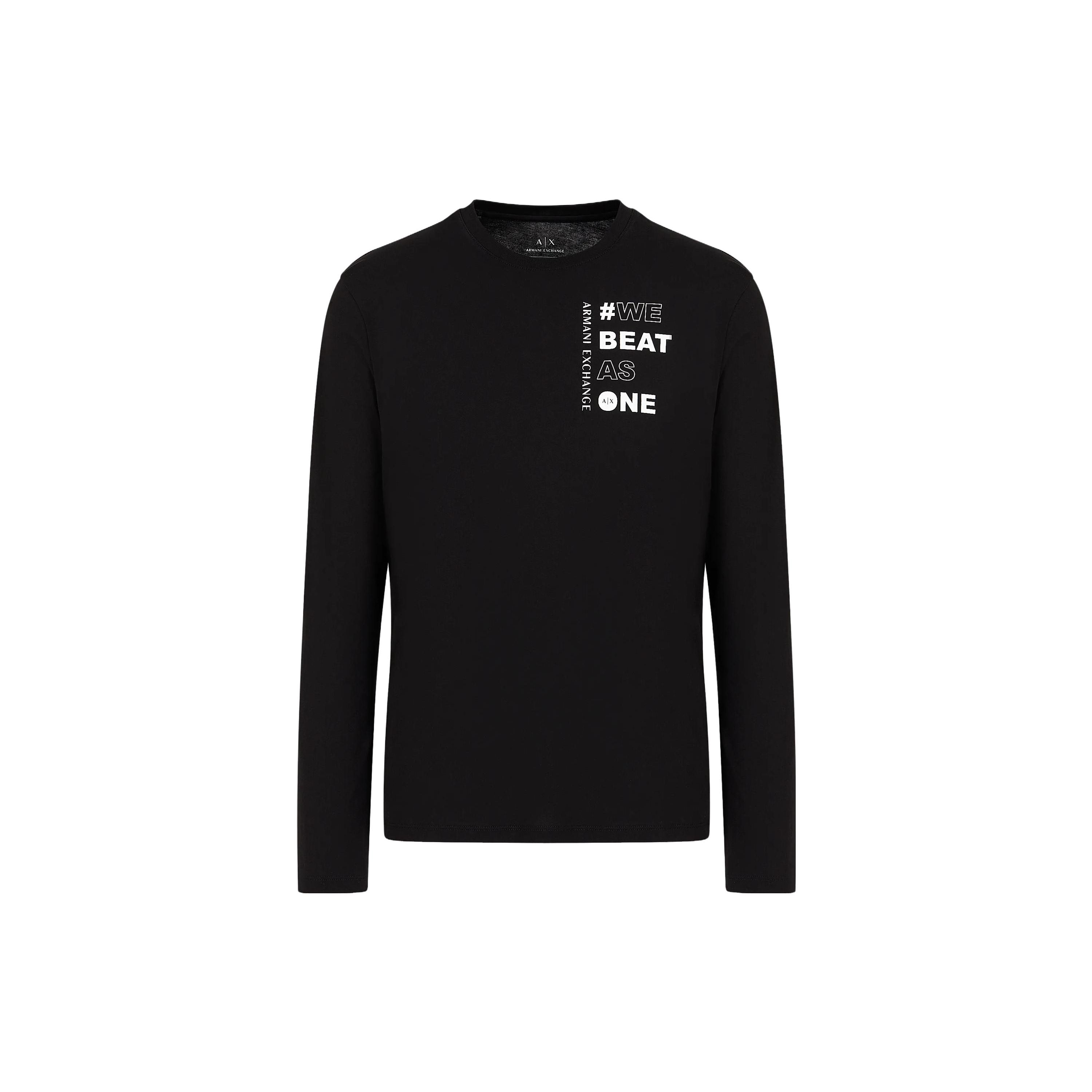 Emporio Armani Футболка с ценностями устойчивого развития Мужские Топы Черный 6RZTHE-ZJ8EZ-1200 XS