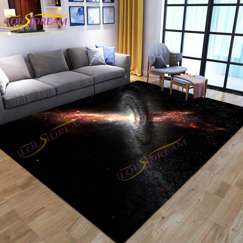 3D Colored Space Mat Galaxy Rug Starry Sky Carpet for Living Room Bedroomt Sofa Planet Rug Nursery Play Rug Floor Mat Home Decor