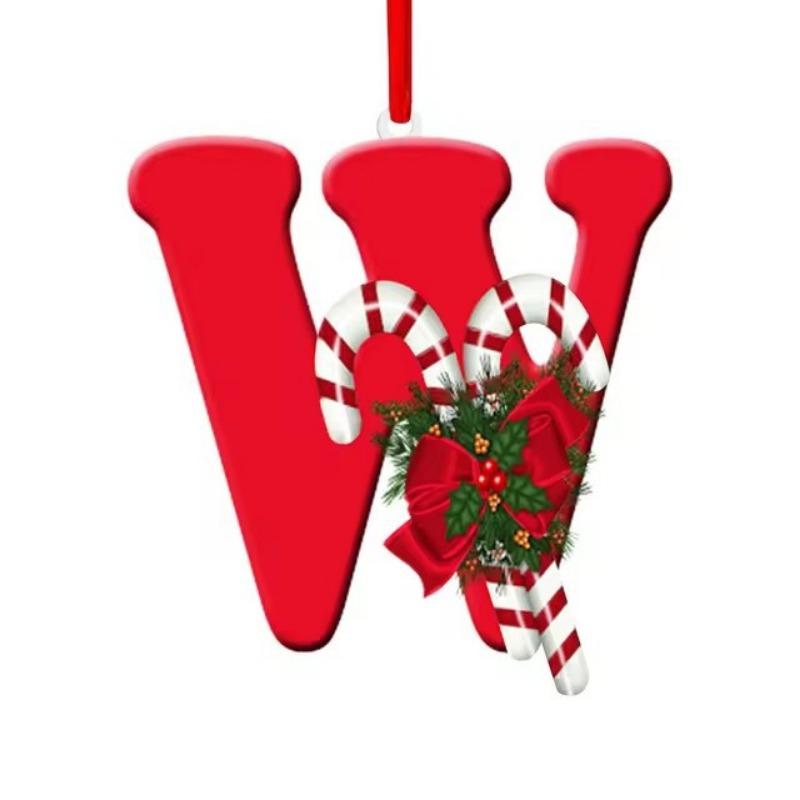 New Creative English Letter Hanging Acrylic Flat Christmas Tree Home Party Decoration Gift