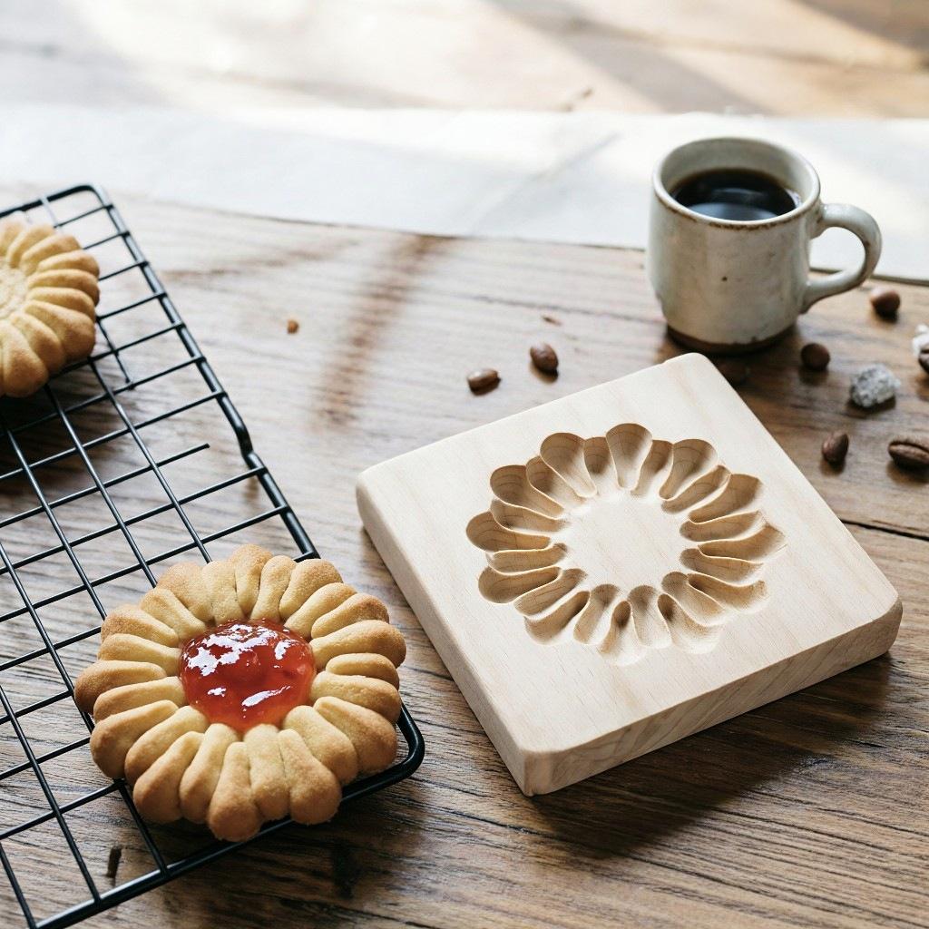 Wooden Gingerbread and Shortbread Cookie Mold Cutter