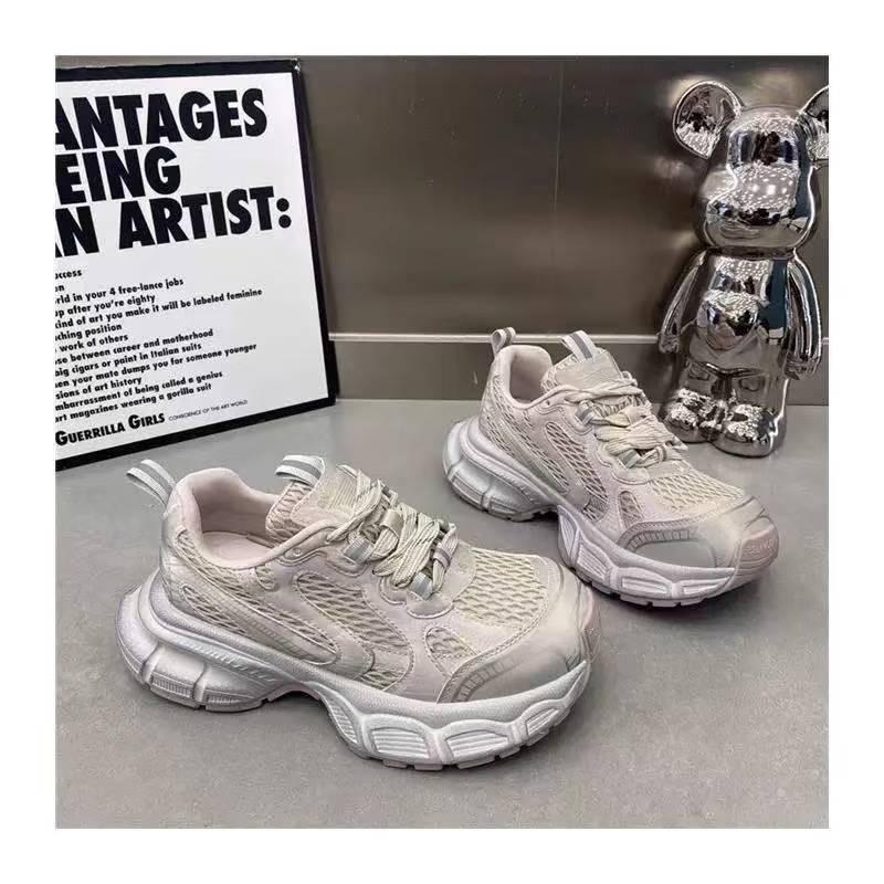 European Goods Popular Locomotive Fried Street Dad Shoes 2025 Spring and Summer New Muffin Thick-soled Lace-up Versatile Casual Sports Shoes