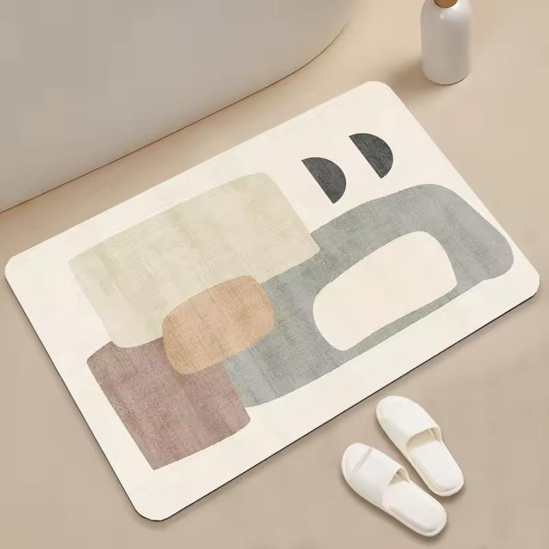 Nordic Bathroom Quick-Dry Floor Mat Non-Slip Foot Pad Home Bathroom Entrance Water Absorption Mat Alfombra De Baño