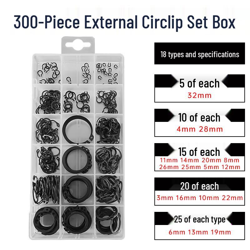 Manganese Steel Retaining Ring & Circlip Set with Pliers