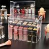 Transparent Lipstick Storage Box Organizer with 18 Compartments Large Capacity Dustproof Lipstick Nail Polish Container