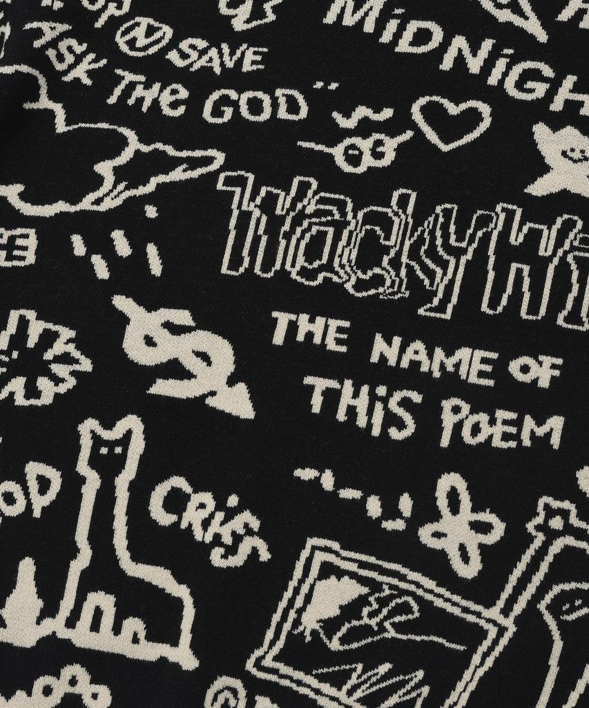 WACKY WILLY Graffiti Jacquard Pullover Black