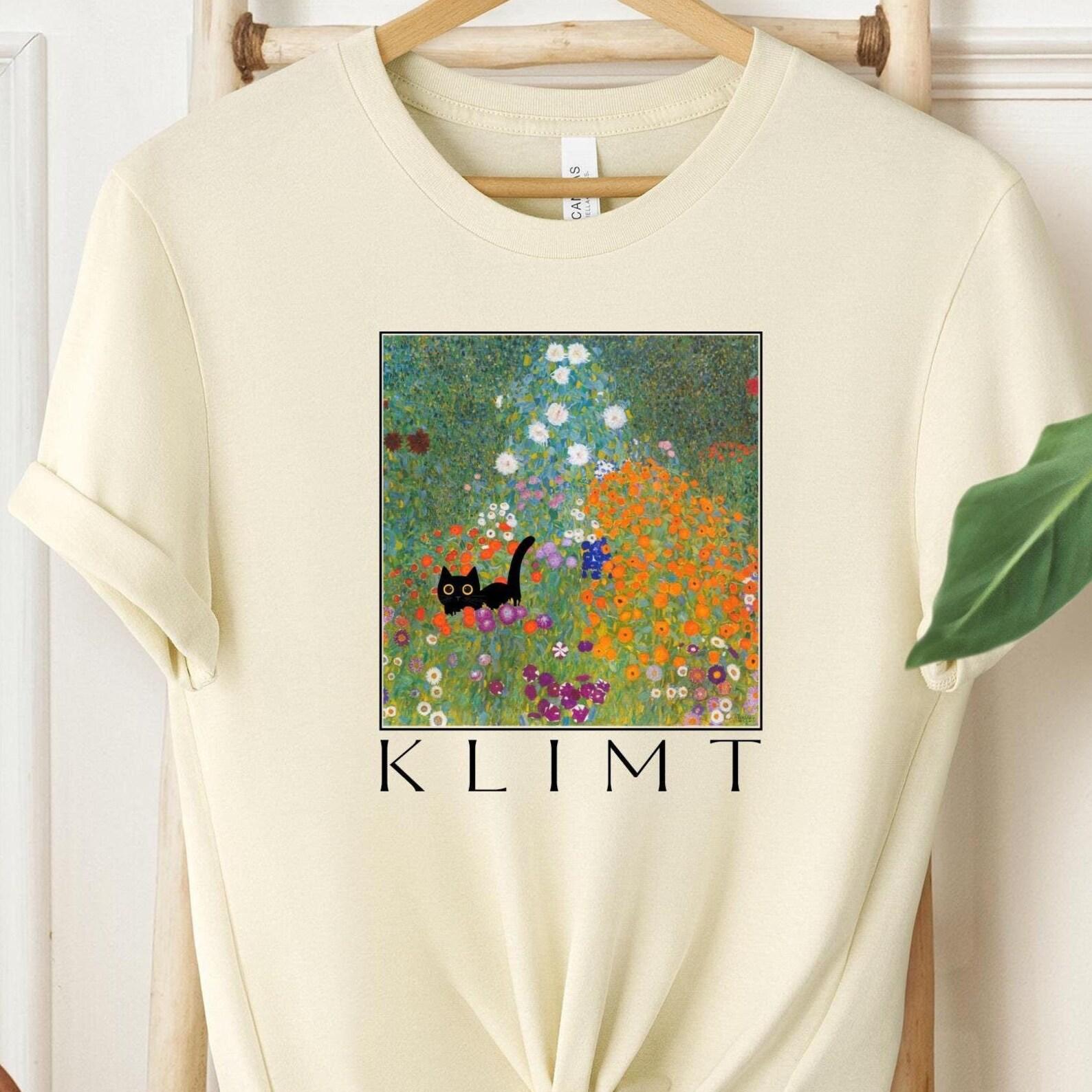 Klimt Cat Unisex Tee: Gustav Klimt Cottage Garden Art Shirt 3XL