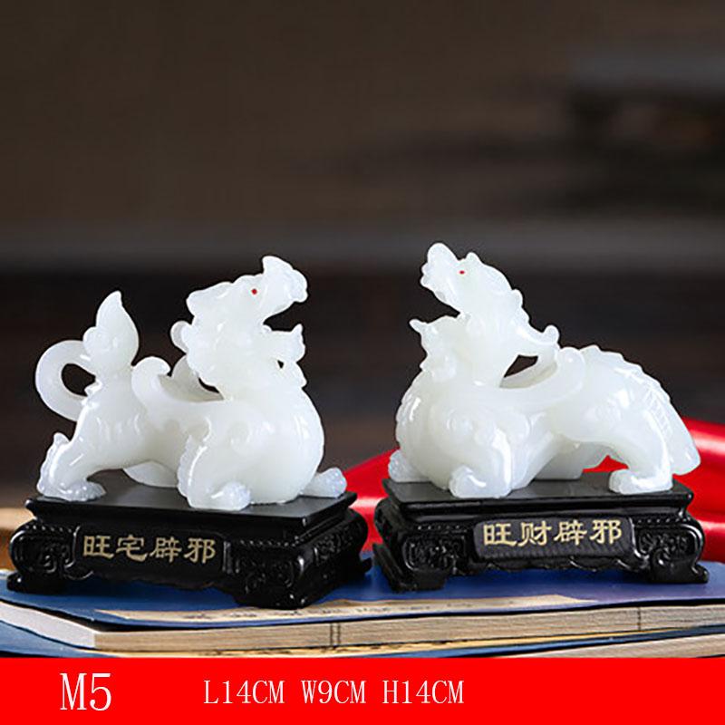Feng Shui Šťastný Pixiu a Pi Yao Pryskyřičná Dekorace na Dveře, Domácí Řemesla, Dekorace do Obývacího Pokoje, Figurky Miniatury, Čínský Maskot