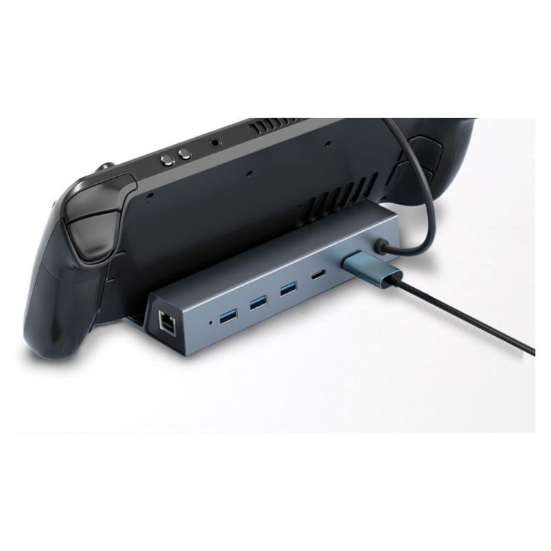 Multiple Port USB C Hub with 4K 60Hz Gigabit Adapter Aluminum USB C Dock for Gaming Dock Aluminum Base