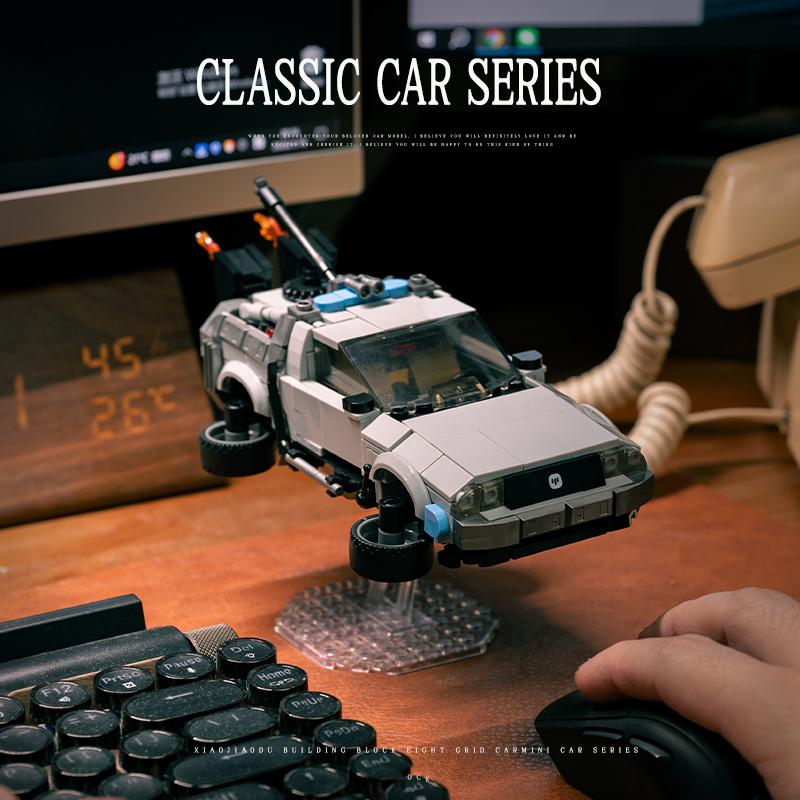 3in1 Classic Movie Car Model Building Toys MOC Blocks Racing Cars Toys Back Future Bricks Vehicle Festival Gift for Adult 526pcs