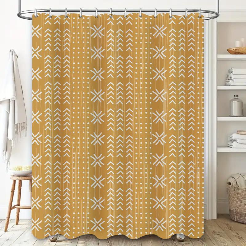 Geometric Pattern Waterproof Shower Curtain Bathroom Curtain Shower Curtain Simple And Stylish Waterproof And Moisture-Proof
