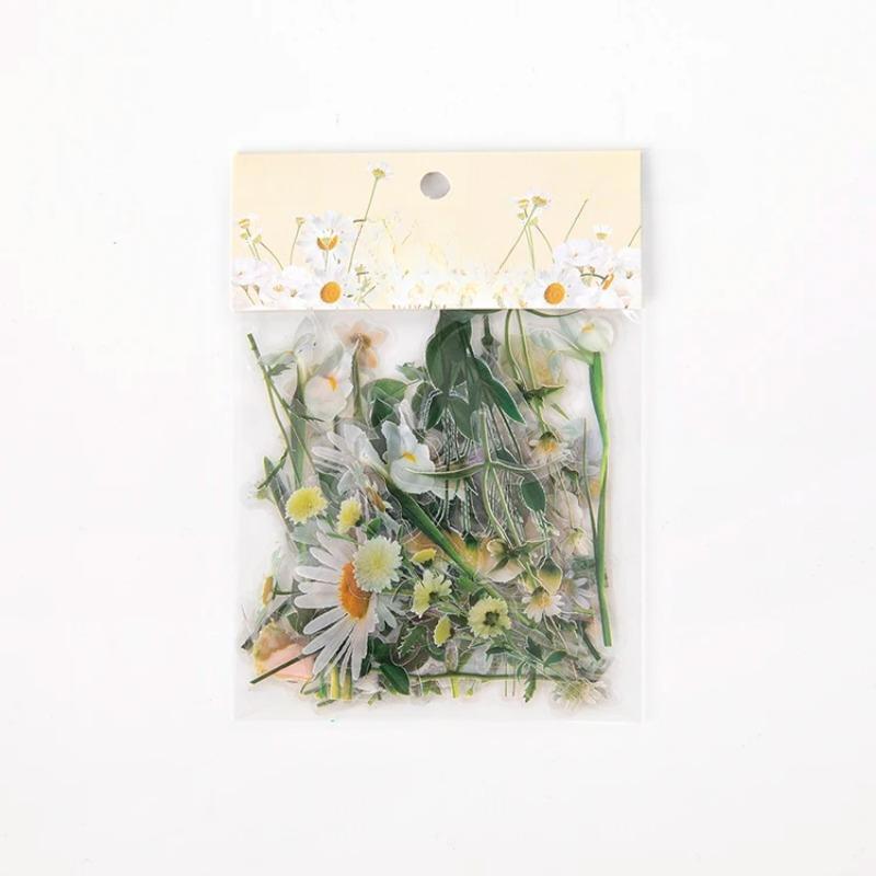 

Цветы Наклейки Упаковка 40 шт. Свежие Цветы Растения Прозрачные Водонепроницаемые Маргаритки Ручной Счет Украшения Скрапбукинг Материал