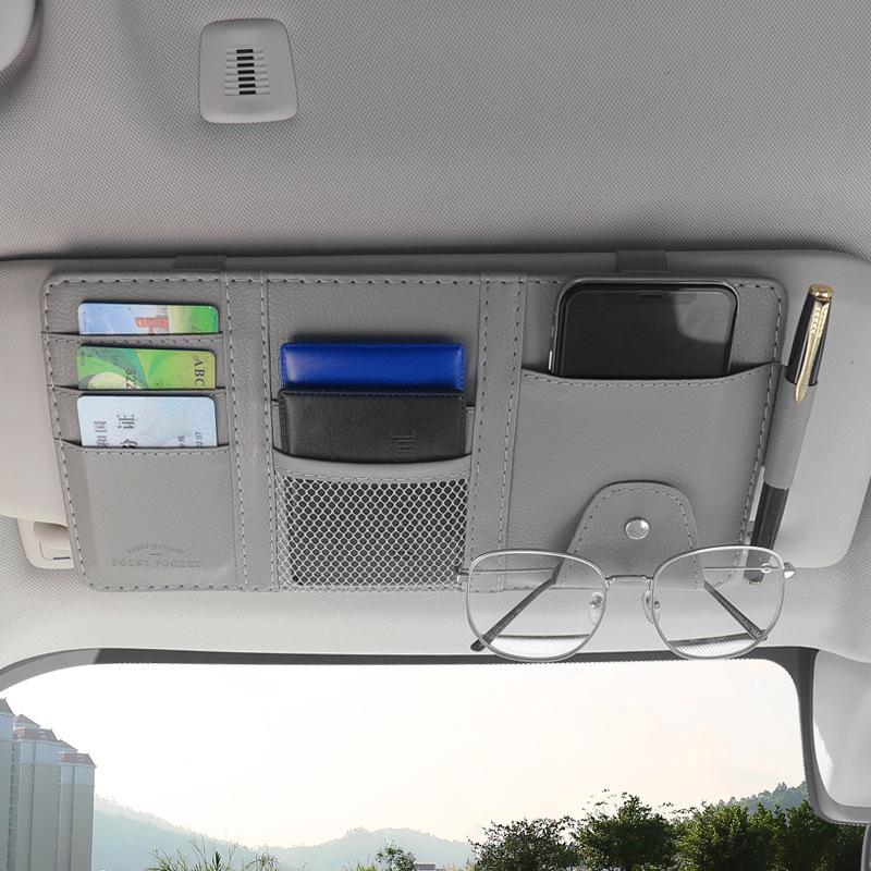 Multi-Function Car Visor Organizer: Glasses, Card, and ID Clip Holder
