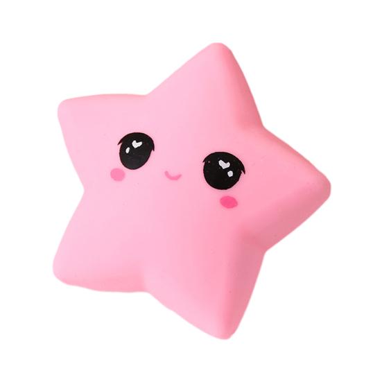 Cartoon Expression Star Squeeze Toy Slow Rebound Flour Filling Smiling Star Fidget Toy Stretchy Soft Stress Ball Sensory Toy