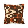 Custom 70s Pattern Retro Inustrial In Orange And Dark Brown Cushion Cover Modern Geometric Soft Nordic Pillow Living Room