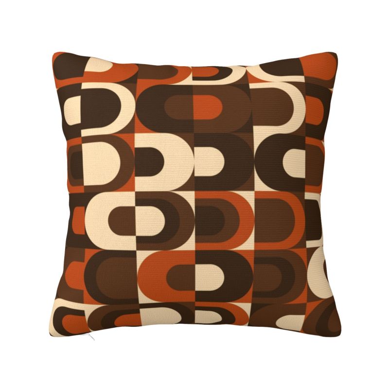 

Custom Orange Shining Looped Hexagons Overlook Hotel Carpet Nordic Throw Pillow Cover Decoration Vintage Geometric Sofa Cushion 30x30cm 12x12in