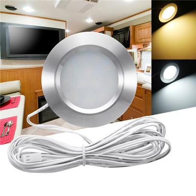 Einbau-Deckenleuchte für Wohnmobile, Boot, 12 LEDs, 12 V, LED-Leuchten, runde Form, ultradünn, Innenraum für Wohnmobile
