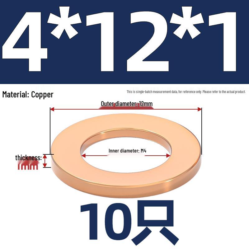 National Standard Red Copper Gasket Seal Ring and Flat Washer M3-M60mm for Marine Instruments