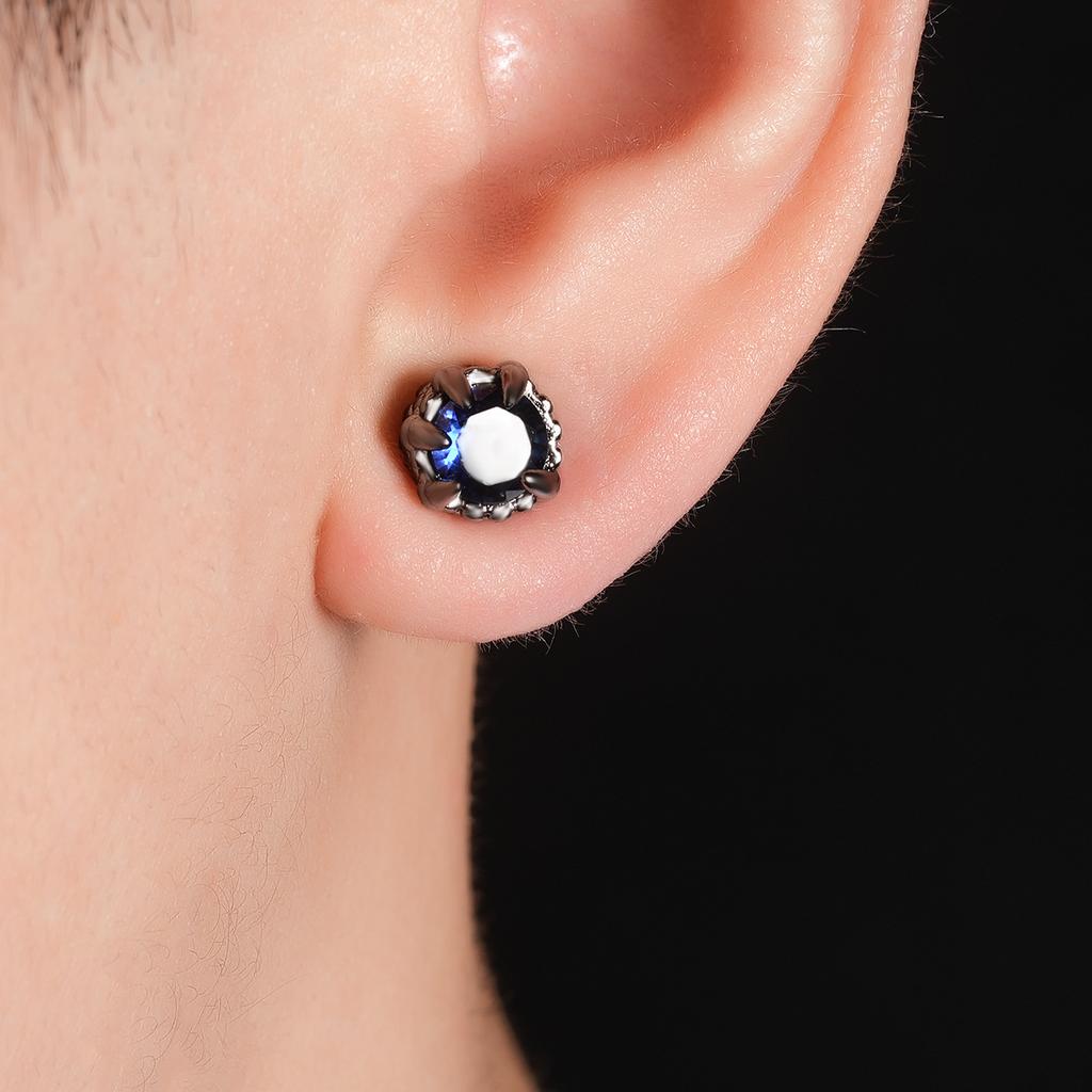 Retro Dragon Claw Zircon Magnetic Stud Earrings Non Pierced Ear Clips For Men Women Punk Gothic Edgy Accessories Gifts