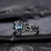 2Pcs/Set  Black Gold Color Rhinestone Zircon Rings For Women Full Crystal Rings Wedding Engagement Jewelry Gifts