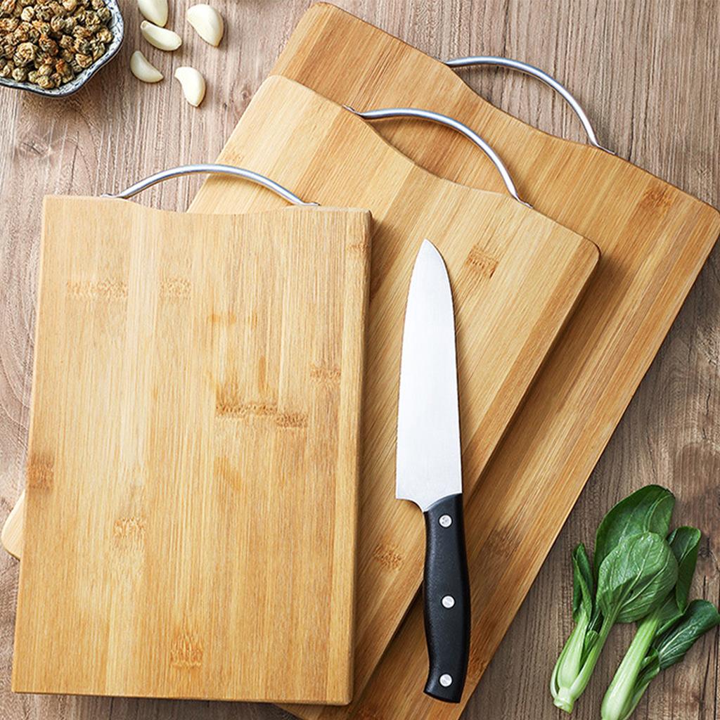 Chopping Board Thickened Bamboo Stable Sturdy Anti Crack Easy To Clean Kitchen Cutting Board with Hanging Hole
